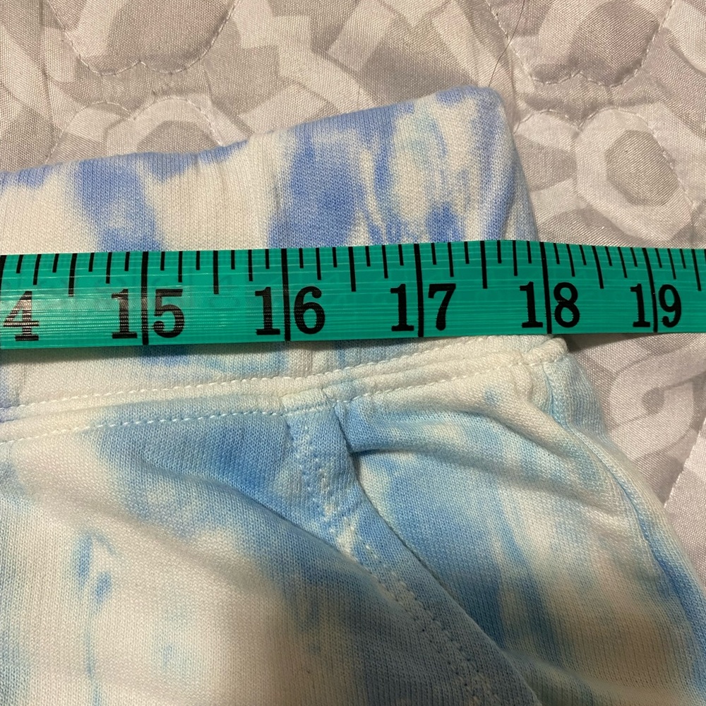 J. Crew Blue & White Tie-Dye Track Pants with Pink Drawstring - Picture 11 of 11